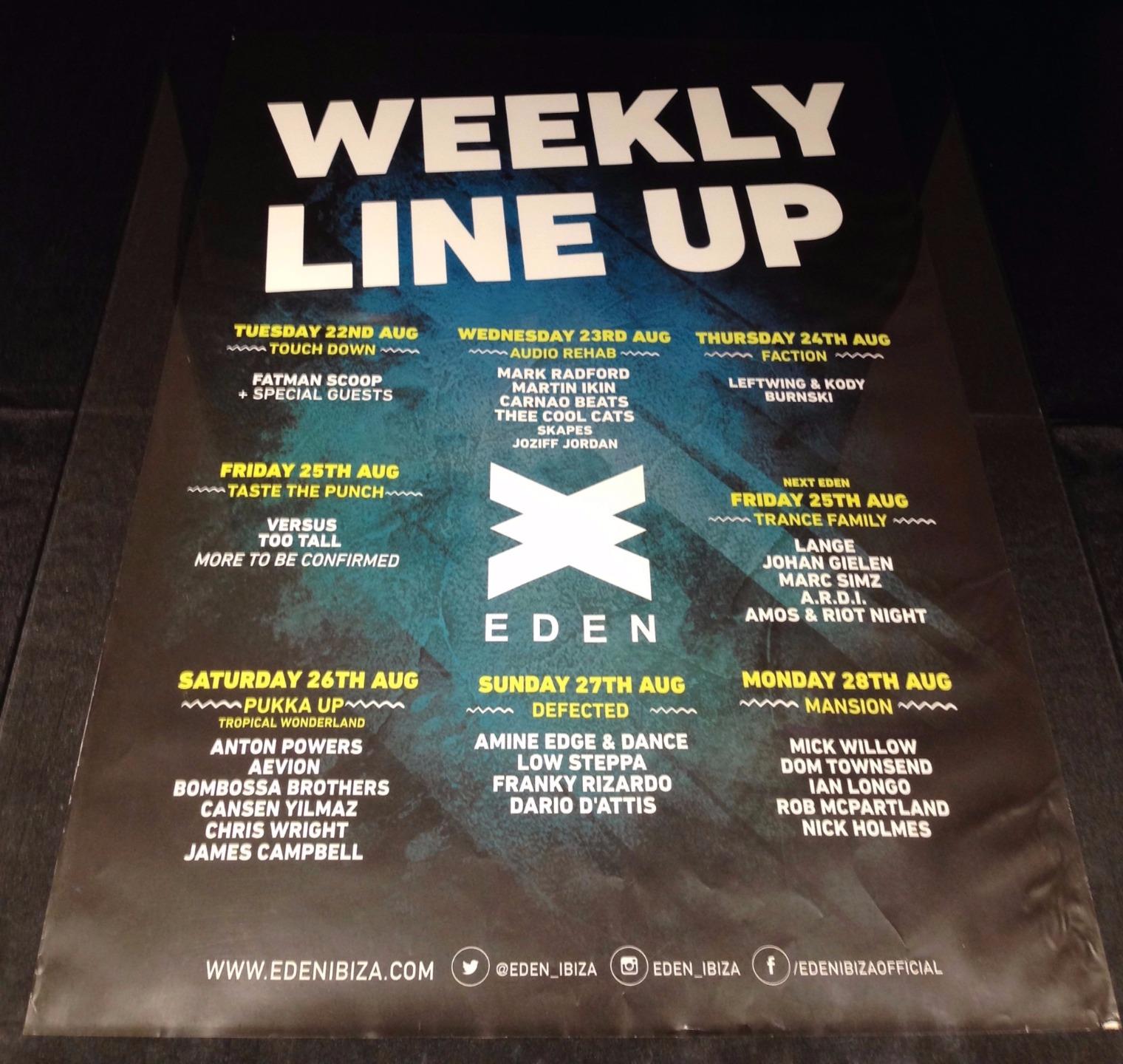 OPENING / RADIO 1 / CLOSING 2017 @ EDEN IBIZA CLUB POSTERS - DJ HOUSE MUSIC - Picture 7 of 7
