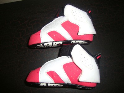 Infant Girls Nike Air Jordan Tennis Shoes Velcro Back Flap Pink & Black ...