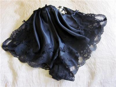 Lacy Black Slinky Satin French Knickers Sexy Panties All Sizes NEW ...