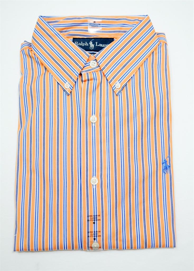 NWT Ralph Lauren POLO Mens Classic Fit Button Down Dress Shirt ORANGE ...