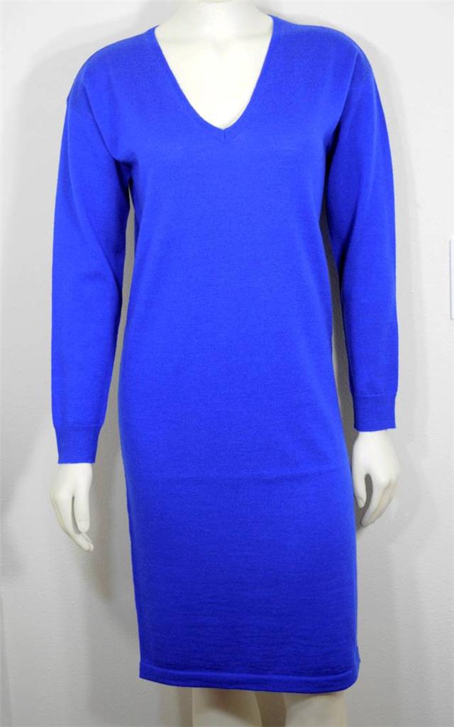 NEW With Tag POLO Ralph Lauren Womens MERINO WOOL Sweater Dress BLUE ...
