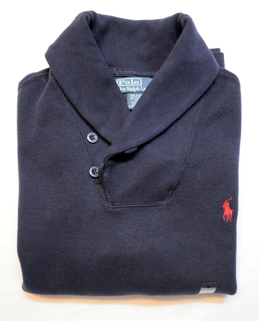 New with Tag Ralph Lauren POLO Mens SUPER SOFT Shawl Collar Sweater NAVY