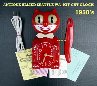 Anos 50 Original Red Aliada Electrico Reloj Gato Kit Grande