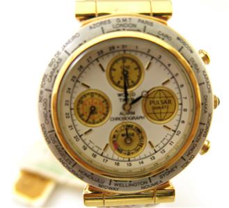 N.O.S PULSAR Quartz Watch N94J-6A20 World Time Alarm Chronograph Parts ...