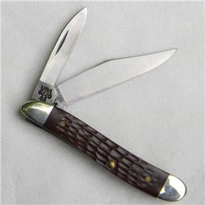 Case XX USA 2000 PEANUT 6220SS pattern 20 knife, jigged bone