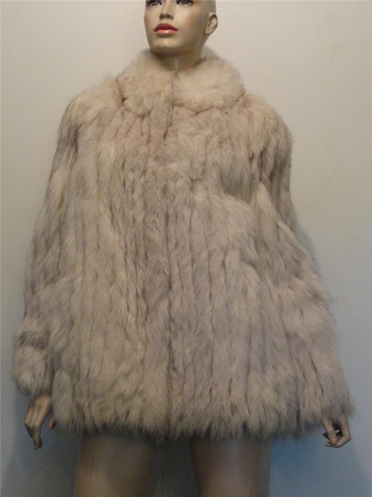 Vintage 80s Silver Saga Fox Fur Coat Jacket S | eBay