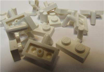 white plate 1x2 arm up nine new 6 x lego 88072 plate vertical hook
