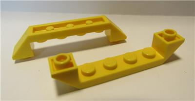 LEGO Lot of 4 Yellow 6x1 Double Inverted Slope Pieces