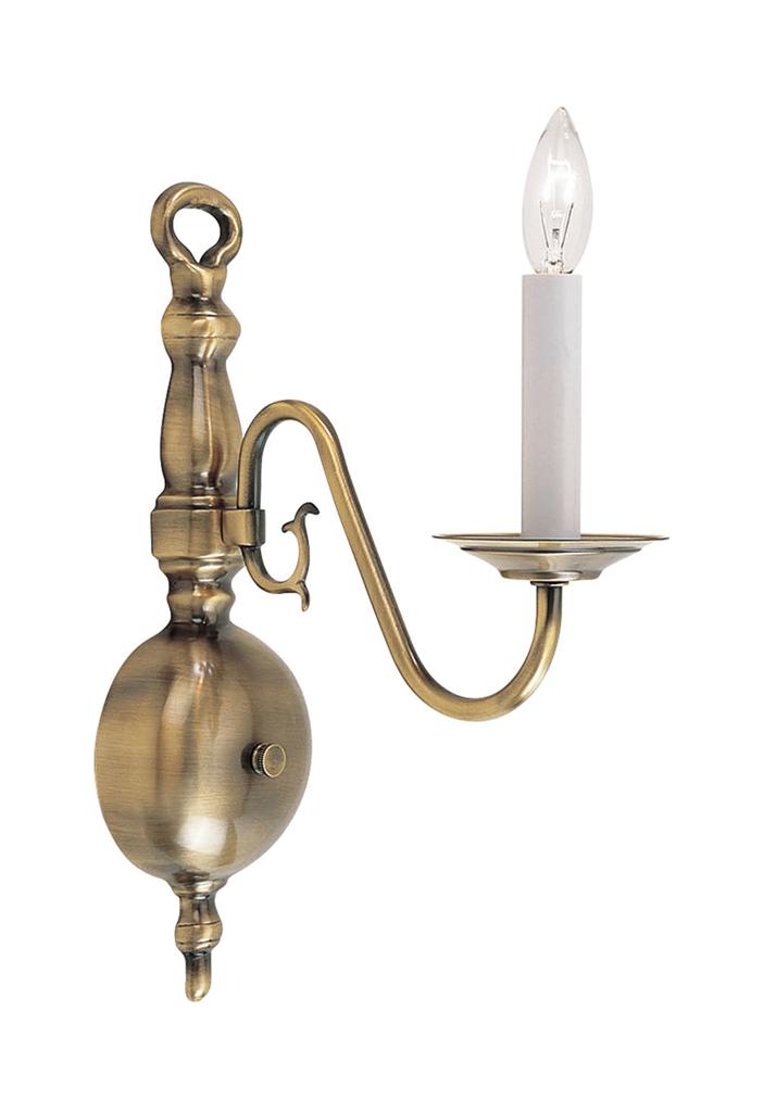1 Light Antique Brass Livex Williamsburg Wall Sconce ... 1 Light Antique Brass Livex Williamsburg Wall Sconce ... on Brass Sconce Light id=34807