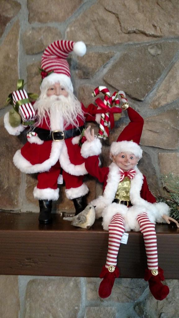 NWT RAZ 14" SANTA with Presents & Candy Canes Christmas FIGURE Prop Display