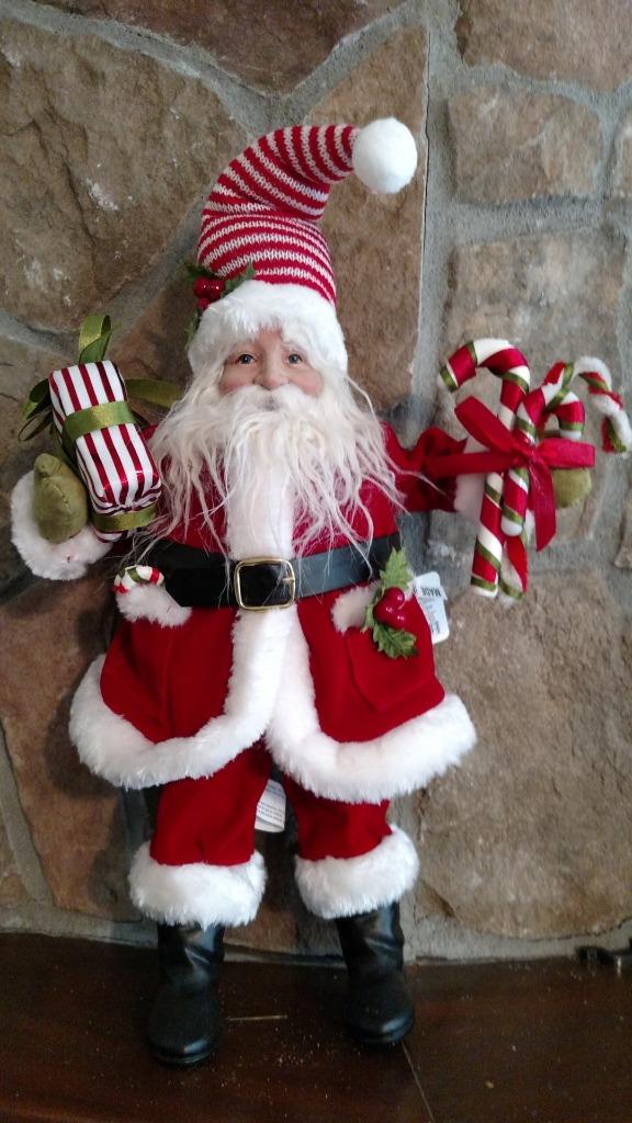 NWT RAZ 14" SANTA with Presents & Candy Canes Christmas FIGURE Prop Display