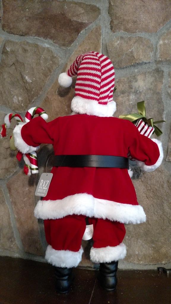 NWT RAZ 14" SANTA with Presents & Candy Canes Christmas FIGURE Prop Display