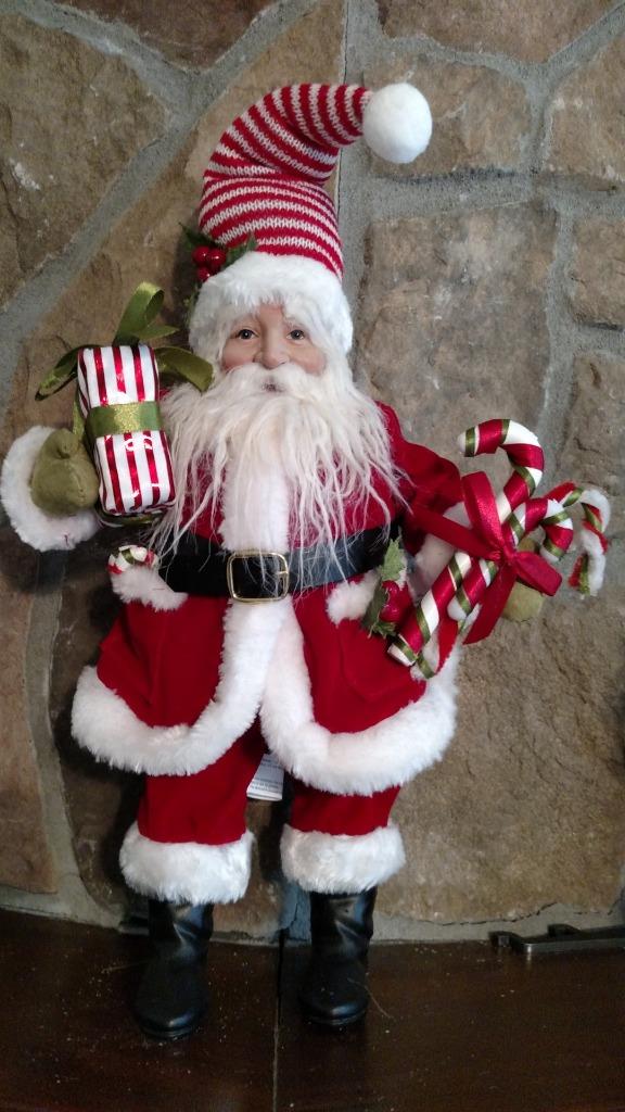 NWT RAZ 14" SANTA with Presents & Candy Canes Christmas FIGURE Prop Display