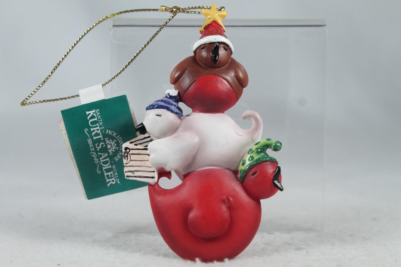'Stacked Birds' 3 birds Ornament - By Kurt Adler #J9674 NEW! main product image