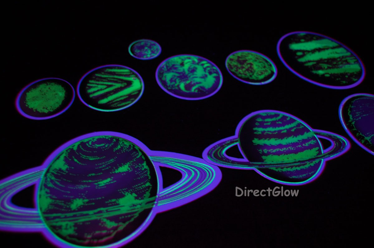 136 Piece Glow in the Dark Solar System with LED Light