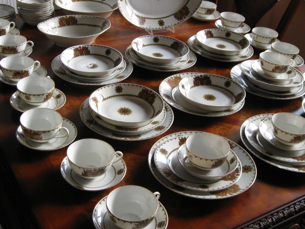 ANTIQUE CT ALTWASSER SILESIA ART DECO CHINA DINNER SET 81 PIECES | eBay