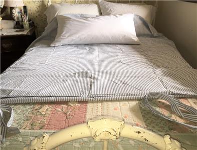 New Featherbed Cover 100 Cotton French Country Blue Ticking