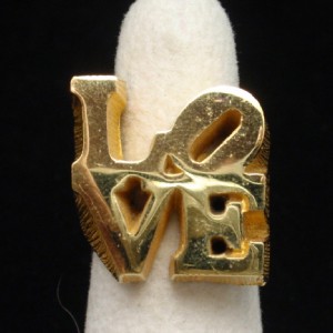 LOVE Ring Vintage Robert Indiana Op Art Iconic Goldtone Size 3 1/2 | eBay