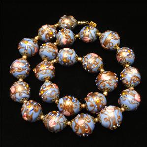 Venetian Glass Wedding Beads Necklace Vintage