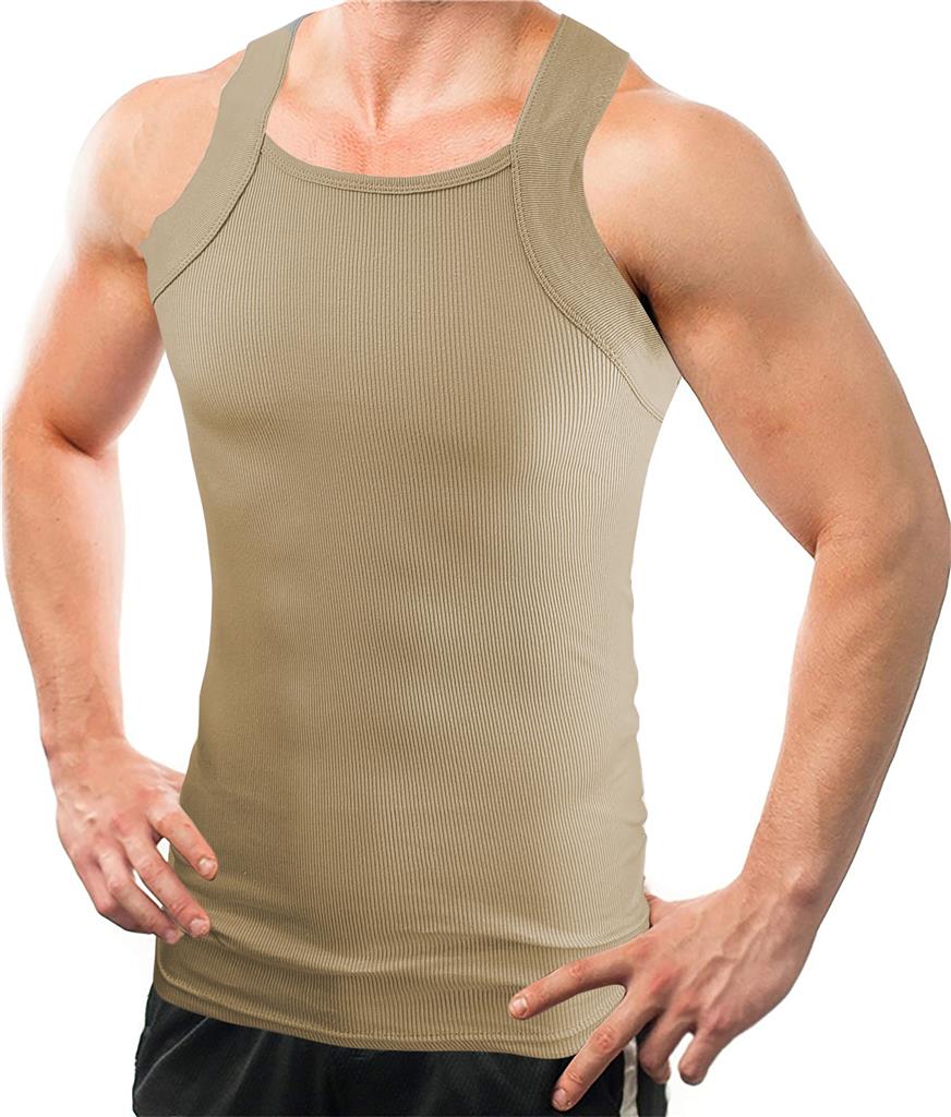Different Touch 2 Pack Men G-Unit Square Cut Ribbed Tank Tops - Picture 4 of 5