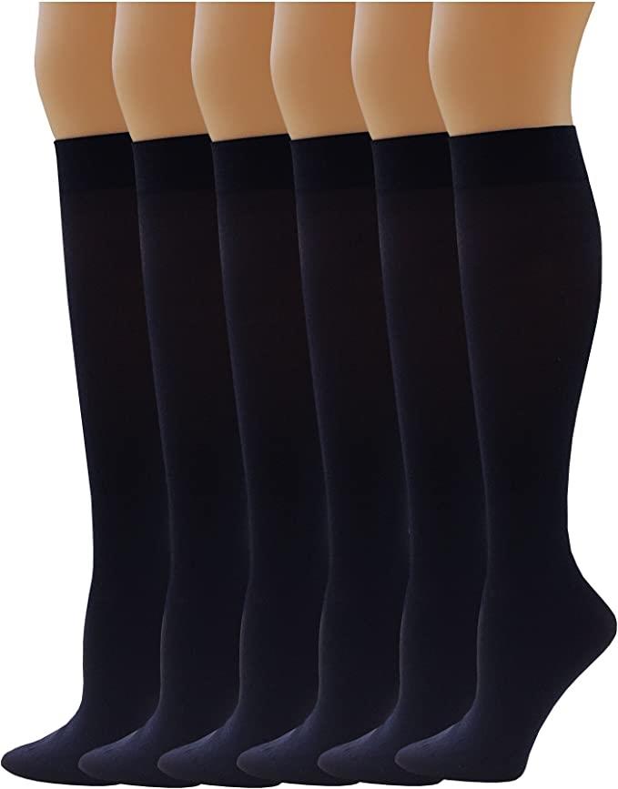 Different Touch Women Opaque Queen Stretchy Spandex Trouser Socks (6 Pairs) - Picture 7 of 8