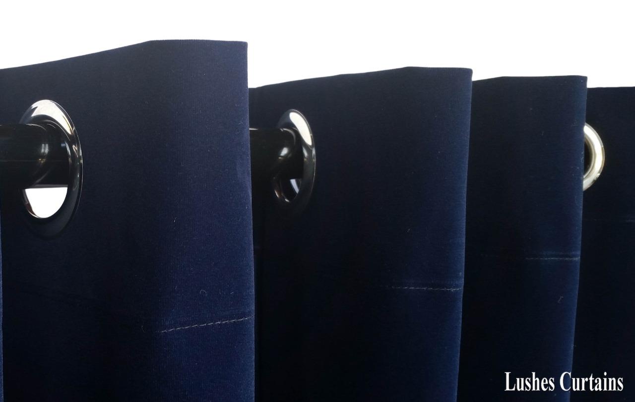 Navy Blue 144 Inch Long Velvet Curtain Panel W Grommet Top Eyelets Navy Blue 144 Inch Long Velvet Curtain Panel W Grommet Top Eyelets Window Ds Dry