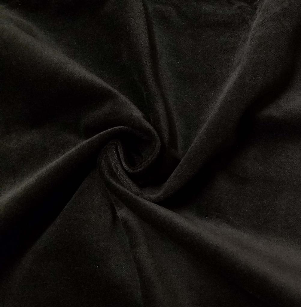 Black Cotton Velvet Velour Fabric Upholstery Drapery Material Sold Per