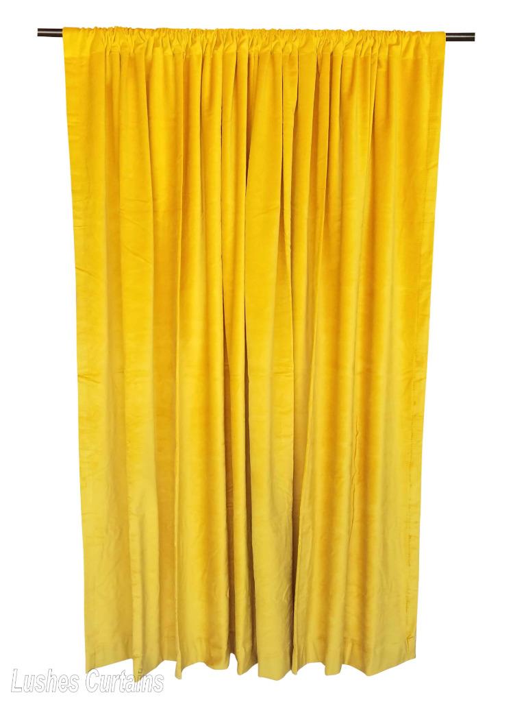Yellow 144 In H Velvet Curtain Long Panel Acoustical Stage Noise Reducing Drape Ebay