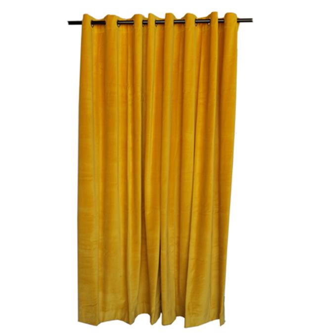 Yellow 11 Ft High Cotton Velvet Curtain Panel W Grommet Top Church