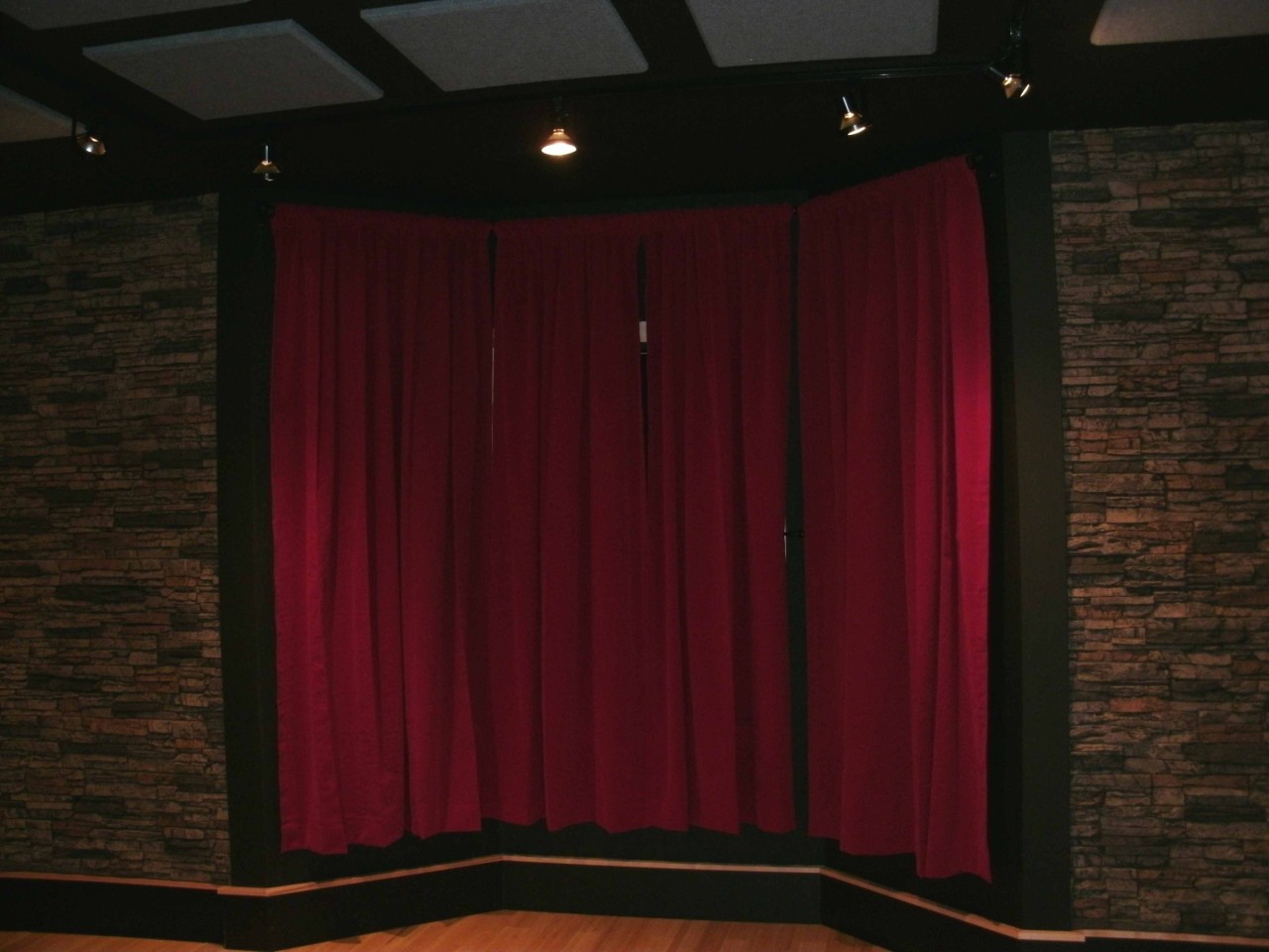 Church Stage Theater Backdrop Drapes Cherry Red Velvet 14 Ft