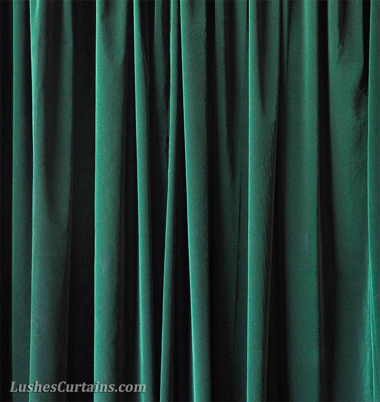 Extra Length Green 11ft H Velvet Curtain Long Panel Tall Theater Staging Drapery