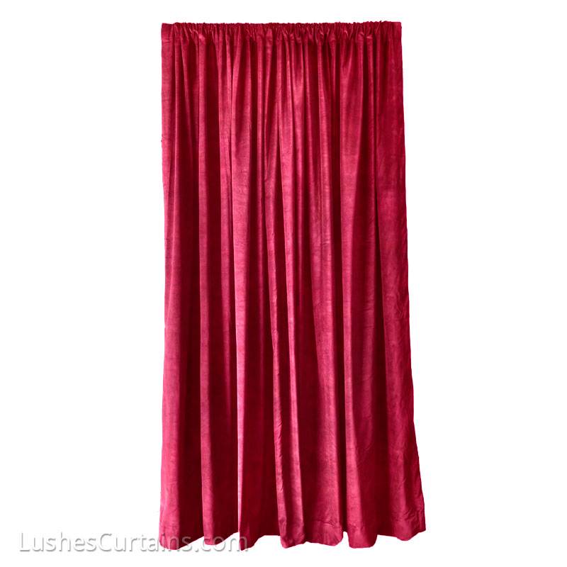Elegant Burgundy Custom Made Home Theater Velvet Drapes 6 Ft