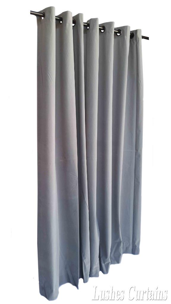 Gray 72 Inch Long Velvet Curtain Panel W Ring Grommet Top Eyelets
