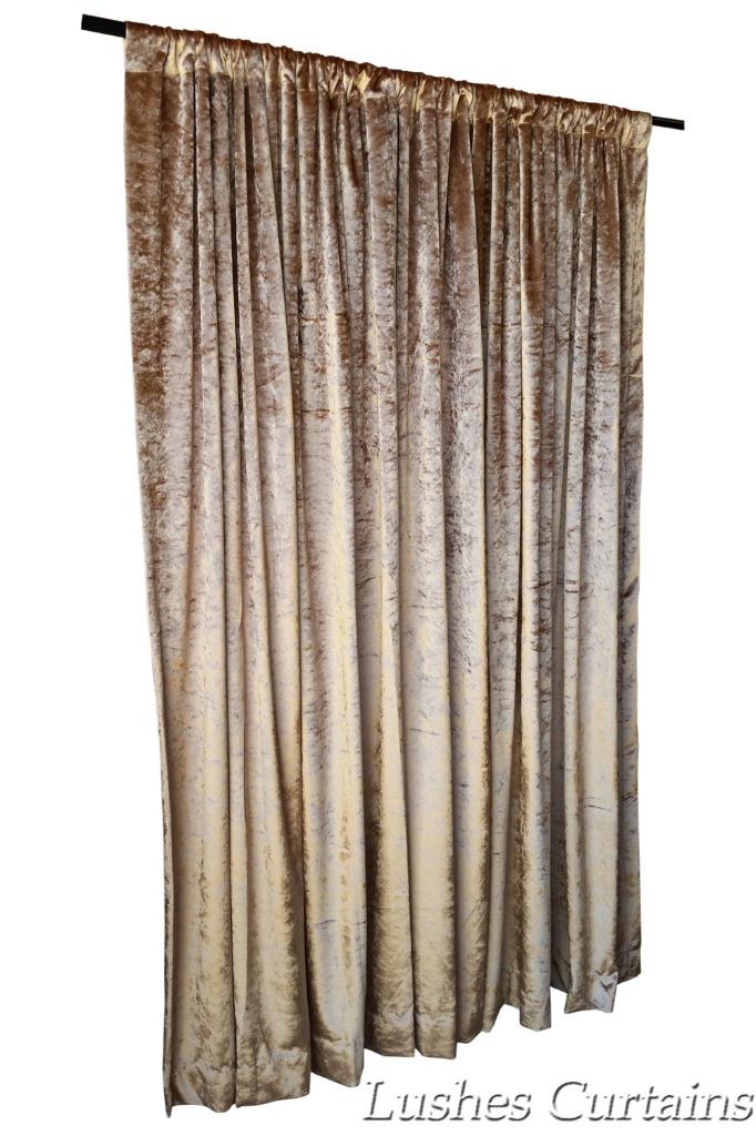 Gold 144 Inch H Velvet Curtain Long Panel High Ceiling Window