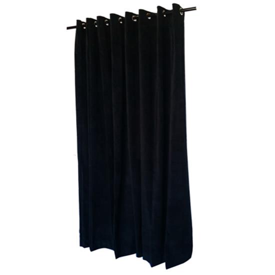 Black 144 in H Cotton Velvet Curtain Panel w//Grommet Top Theatrical Stage Drape
