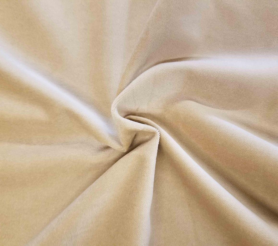 Cream Cotton Velvet Velour Sewing Fabric Upholstery Drapery Sold Per