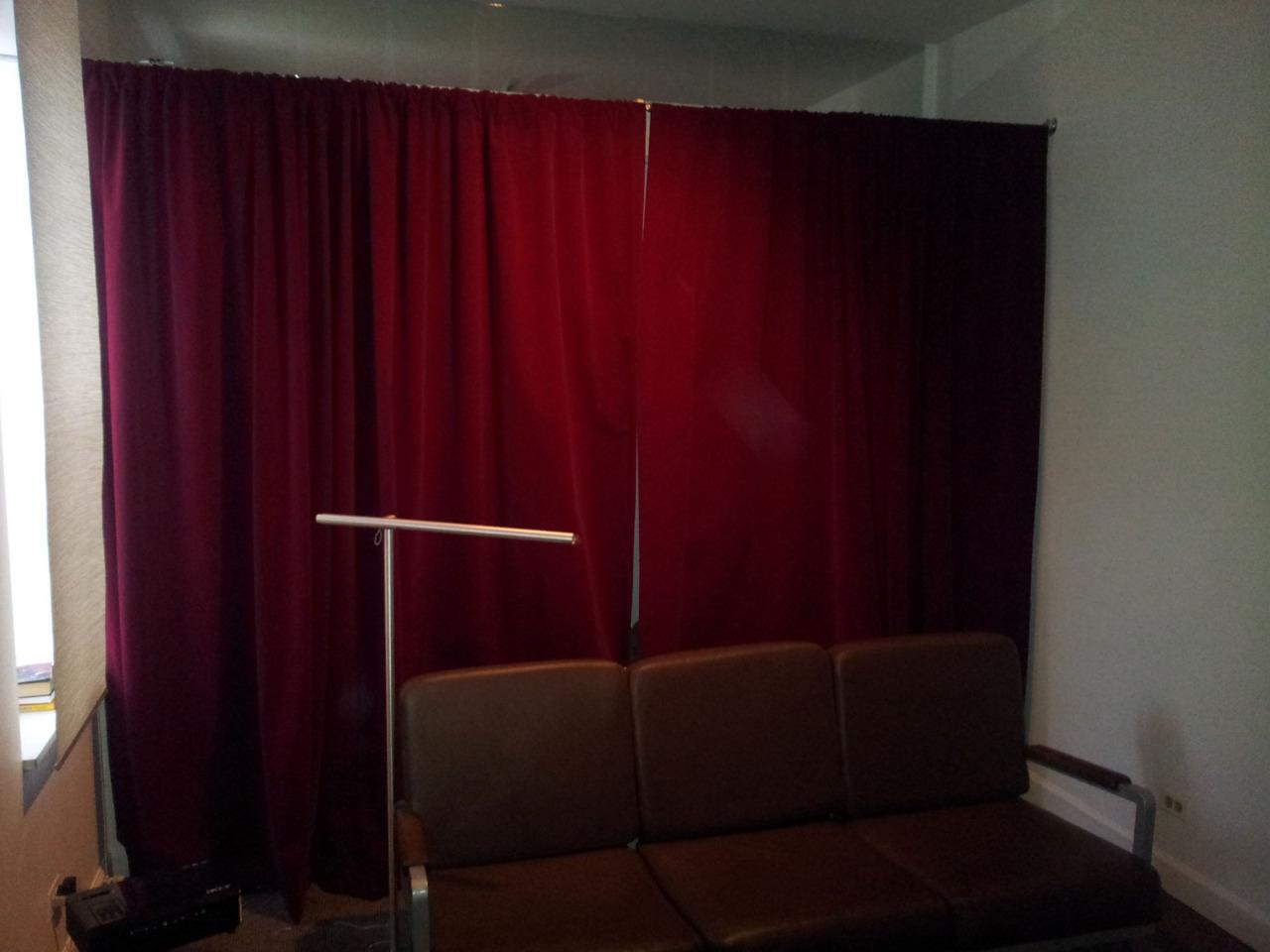 Custom Stage Theater Backdrop Drapes Burgundy Velvet 18 Ft