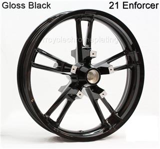 21" Chrome Enforcer II Front Wheel With Dunlop Tire & Rotors For Street Glide FLHX FLTR