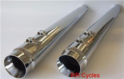 Chrome Dna Megaphone Style Slip Ons Mufflers Harley Touring 95 16 Flht Flhx
