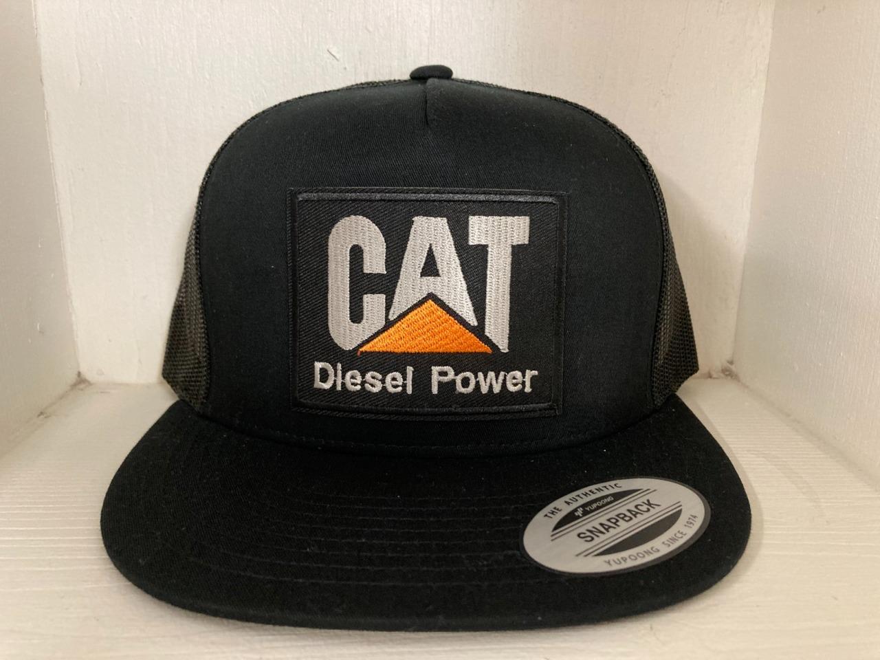 Stripper Caterpillar Flat Bill Trucker Mesh Snapback Hat Cap Diesel Power Retro Otto Cat Diesel Power Embroidered Patch Flat bill Trucker  main image 4
