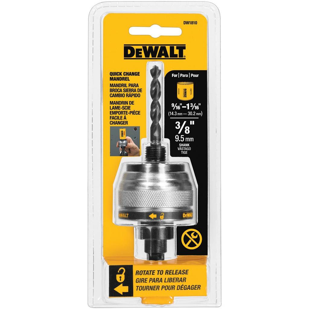 DEWALT DW1810 QUICK RELEASE HOLE SAW HOLESAW ARBOR MANDREL eBay