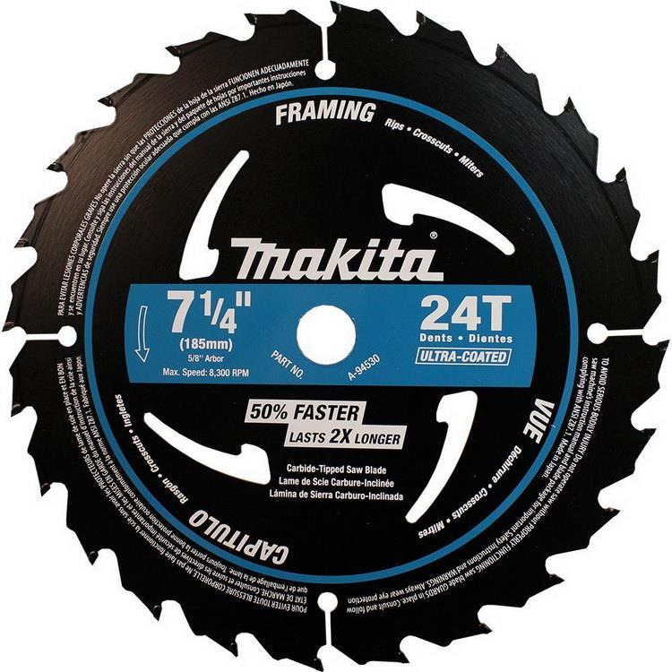 MAKITA 184mm 71/4" 24 TOOTH TUNGSTEN ULTRACOATED CIRCULAR SAW BLADE A