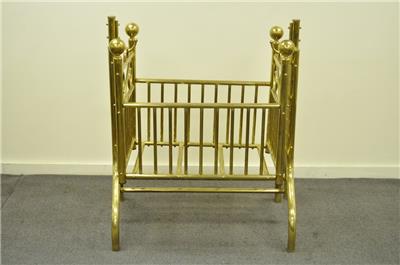 Vintage Brass Infant Cradle Rocking Crib Victorian Corsican Cygnet