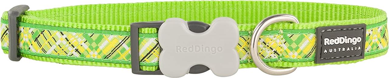 Dog Collar Flanno Lime Green nylon webbing Large - Red Dingo - Afbeelding 1 van 1