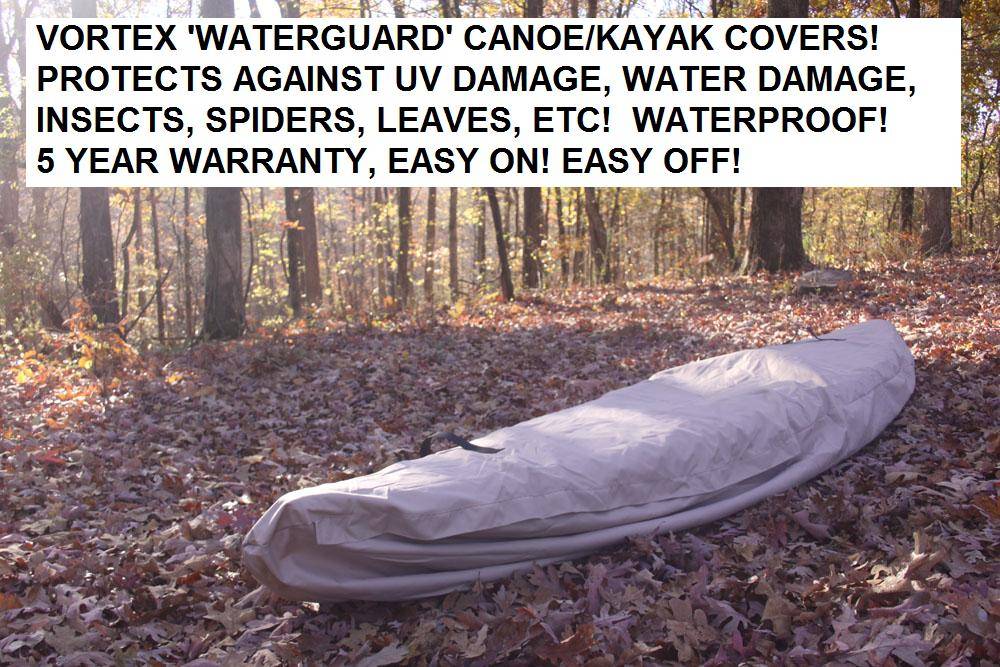 NEW VORTEX WATERGUARD HEAVY DUTY WATERPROOF KAYAK/CANOE COVER UP TO 16' LONG!