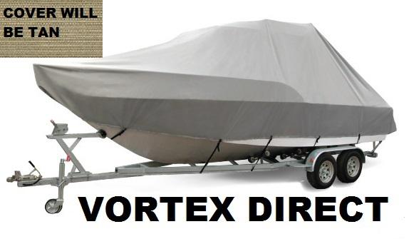 NEW VORTEX TAN/BEIGE 19' T-TOP CENTER CONSOLE BOAT COVER