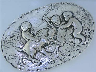 800 Silver Lg Oval Box J D SCHLEISSNER & SOHNE Hanau Germany