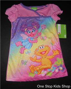 Sesame Street Girls 2t 3t 4t Pajamas Nightgown Pjs Dress Abby Cadabby On Popscreen