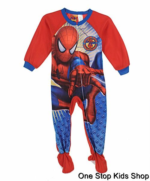 SPIDERMAN Boys 2T 3T 4T Footed Pajamas BLANKET SLEEPER Pjs Super Hero ...