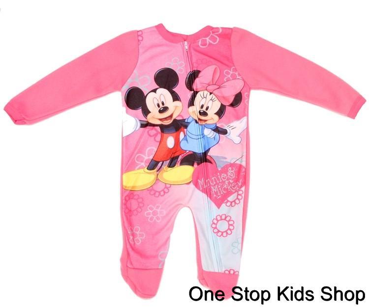 Disney Girls' Minnie Mouse Footed Blanket Sleeper, Pink, 18